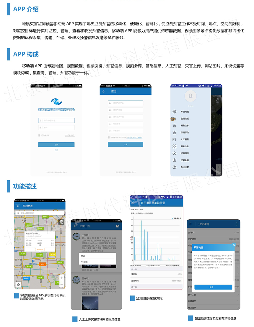 地质灾害监测预警移动端app